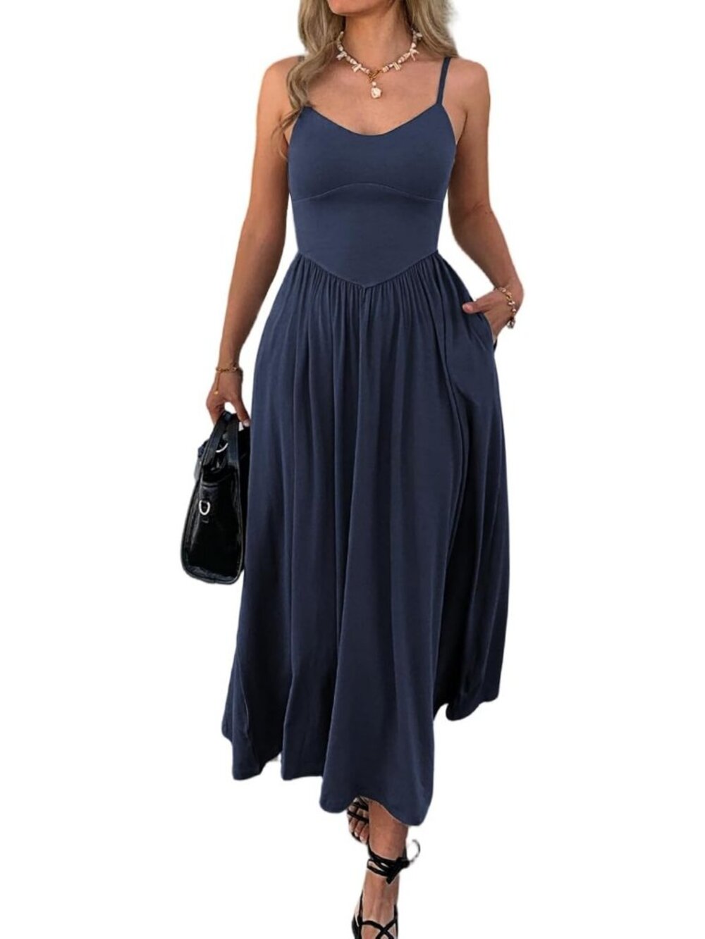 Summer Maxi Dress for Women - Casual Sleeveless Spaghetti Strap A-Line with